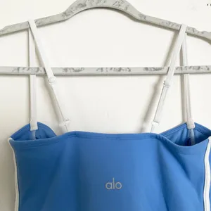 Alo Yoga Airbrush Streamlined Dress Crystal Clear Blue/White S thumbnail 7