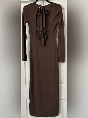 Reformation Benedict midi Dress brown size small thumbnail 5