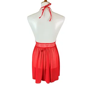 Ann Summers Red Lace Sheer Babydoll Lingerie Halter Nightie Small Sexy Sleepwear thumbnail 5