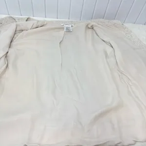 Lamberto Losani Linen Silk Blend Elegant Beige‎ Women's Cardigan Size S thumbnail 6