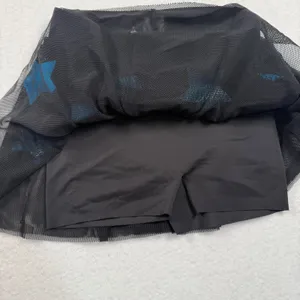 Ultracor Skort Womens Medium Black Blue Star Print Mesh Athletic Tennis Skirt thumbnail 5