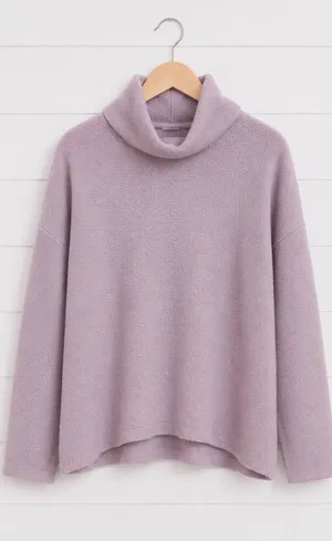 Aerie lavender cowl neck waffle knit sweater size small thumbnail 8