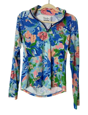 Walter Hagen P11 Women's XS P11 UV Protection Quarter Zip Floral Athleisure New thumbnail 1