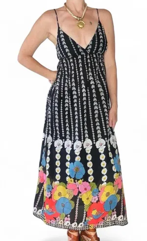 Derek Heart Black White Colorful Floral Sleeveless Maxi Dress thumbnail 1