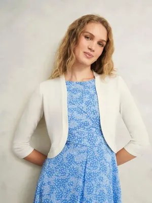 Hobbs Vintage Carrie Bolero Ivory Size Medium White thumbnail 1