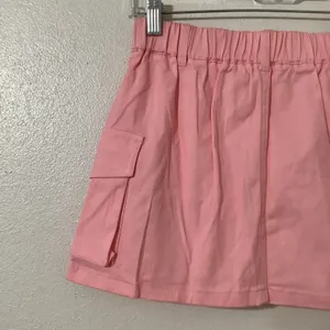 Pastel Pink Girly Feminine Preppy‎ Coquette Casual Cargo Micro Mini Skirt Small thumbnail 5