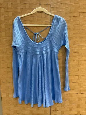Free People It's Always You Top Cornflower Blue Babydoll Tunic Revolve Small thumbnail 2