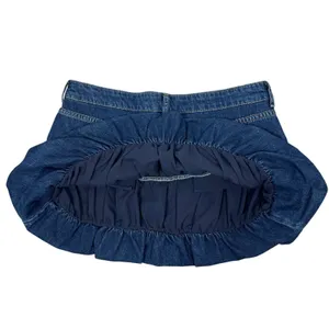 Abercrombie & Fitch Bubble Hem Denim Micro-Mini Jean Skirt 28" Dark Wash Y2K NEW thumbnail 4