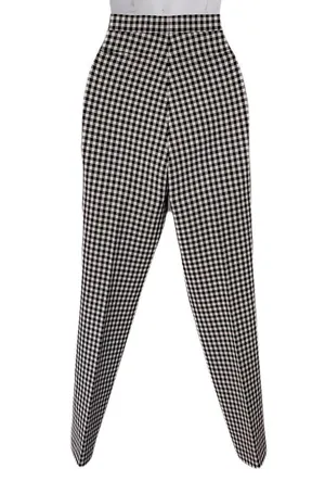 Akris Punto Black and White Gingham Print Pants, Size 6 thumbnail 4