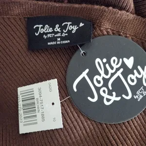 Jolie & Joy Brown Ribbed Knit Bodycon One-Shoulder Midi Dress NWT Size Medium thumbnail 5