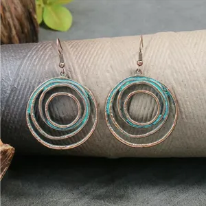 Boho Vintage Style Necklace/Earrings‎ Set Hollow Spiral Design Zinc Alloy Wood thumbnail 6