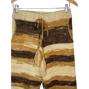 Moon River‎ Knit Jogger Pants Womens Small Brown Striped Tassel Drawstring Boho thumbnail 5