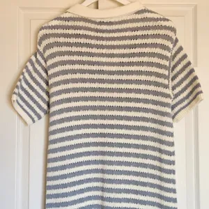 Miou Muse Striped Open Knit Midi‎ Dress Collared Blue/White Size M NEW Nautical thumbnail 7