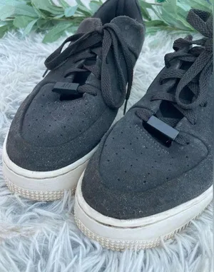 Nike Womens Air Force 1 Sage Night Black Suede Chunky Platform Sneakers thumbnail 8