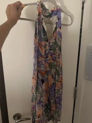 Lulus Tied Back To You Lavender Multi Floral Print Mini Shift Dress thumbnail 6