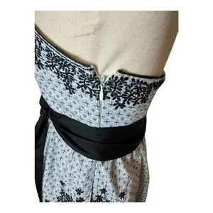 Anthropologie Moulinette Soeurs Dress Women 2 Blue Embroidered Strapless Elysian thumbnail 9