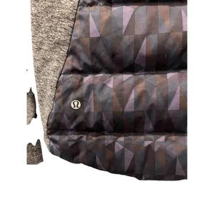 Lululemon Goose Down Hooded Geometric Purple Pullover Jacket Size 4 Casual Gray thumbnail 7