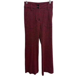 Maeve by Anthropologie The Naomi Houndstooth High Rise Wide Leg Pants Women’s 0 thumbnail 2