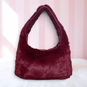 Juicy Couture Burgundy Faux Fur Shoulder Bag thumbnail 6
