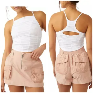 FP MOVEMENT Shirr Enough Tank Top Ruched White thumbnail 3