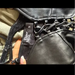 Tiger Mist faux leather going Out Top - Black small thumbnail 4