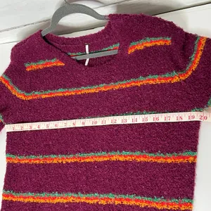 Free People Best Day Ever Striped Sweater Alpaca Blend Cozy Size Medium thumbnail 4
