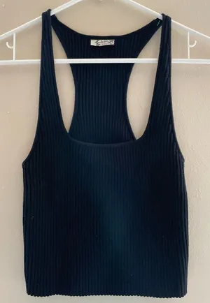 Free People Initimately Black Tank Cami Intimately Ribbed Knit Top Size large thumbnail 1