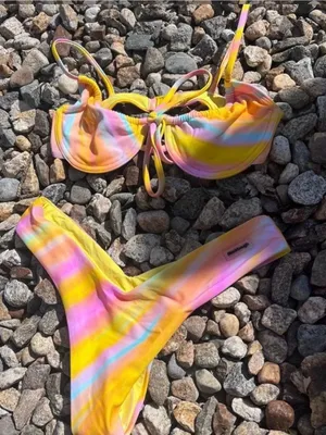 Blackbough Yellow Pink Blue Tie-Dye Bikini Set thumbnail 1