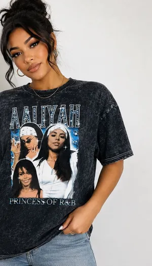 Anvil Black Graphic Aaliyah Tee thumbnail 1