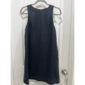 & Other Stories 100% Linen Black Mini Dress w/ Cutout Back Sz 6 thumbnail 3