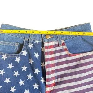 American Apparel NWT USA Flag Denim Shorts Med Stone Wash Indigo RSADM303SP 27 thumbnail 6