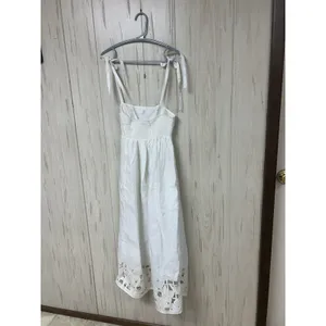 Zimmermann Linen White Eyelet Broderie Sun Dress Bridal Resort Size 0 thumbnail 9