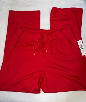 Erika Sport Red Wide Leg Drawstring Lounge Pants NWT Large thumbnail 1