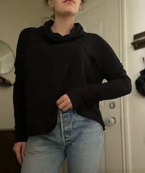 Free people black cowl neck sweater‎ size small thumbnail 1