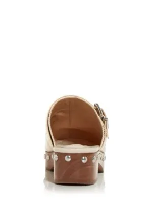 Schutz Smooshy Croc Embossed Clog Mules Wooden Heel Studded Buckle thumbnail 9