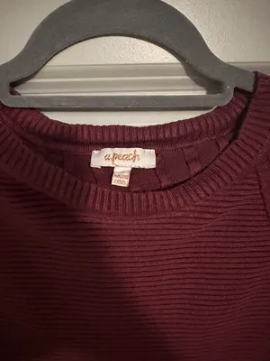 A.Peach Maroon Ribbed Dress thumbnail 2