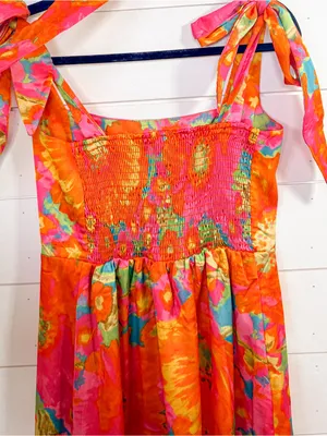 Show Me Your Mumu Garden Midi Dress Miss Malibu, EUC, Medium, MSRP $198 thumbnail 9