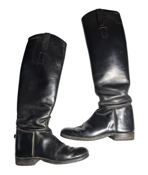 Grand Prix Black Leather Knee High Pull On Show Equestrian Riding Boots Sz 6 thumbnail 1