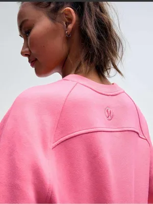 Lululemon Scuba Oversized Pullover Wordmark Sakura Pink size m/l thumbnail 4