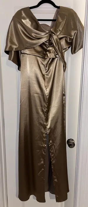One-Shoulder Wedding Dress By Monvelli Size 12 thumbnail 6