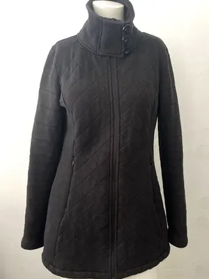 The North Face Caroluna Jacket Womens S Black Full Zip Fleece Lined Quilted Coat thumbnail 1