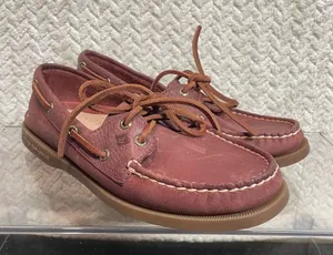 Sperry Womens 6 Red Leather 2 eye Boat Shoes Loafer Burnt‎ Sienna Preppy Classic thumbnail 1