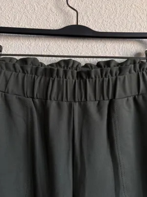 Joie XS Dark Green Straight Leg Pants Paperbag Waist thumbnail 5