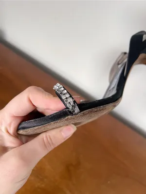 Jimmy Choo • Bianca Jewel Satin Sandal black slingback crystal rhinestone Y2K thumbnail 8