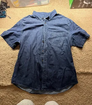 Blue Short Sleeve Button Up Size M thumbnail 1