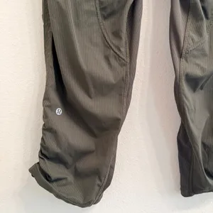 Lululemon Dance Studio Crop II Unlined Pants Dark Olive Women's 10 Drawstring thumbnail 8