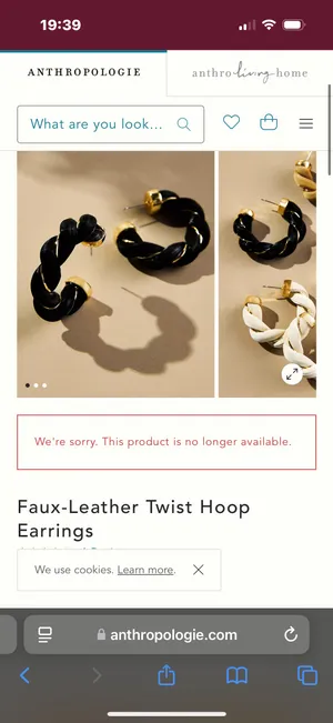 Faux-Leather Twist Hoop Earrings thumbnail 2