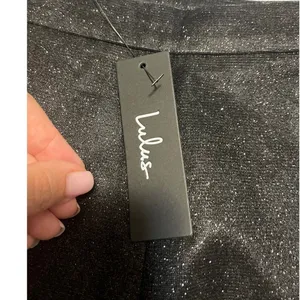 NWT Lulus Sparkly Energy Black Glitter High Rise Wide Leg Trousers Women's L thumbnail 6