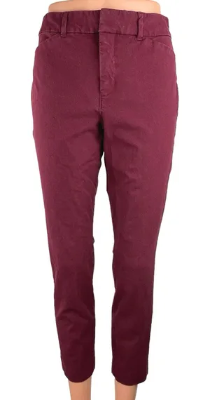 Old Navy Women's Red Pixie High Rise Flat Front Ankle Skinny Dress Pants Size 8 thumbnail 1