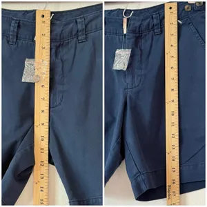 NEW Free People Navy Chino Shorts Womens Size 2 Preppy Coastal Cotton Casual thumbnail 6